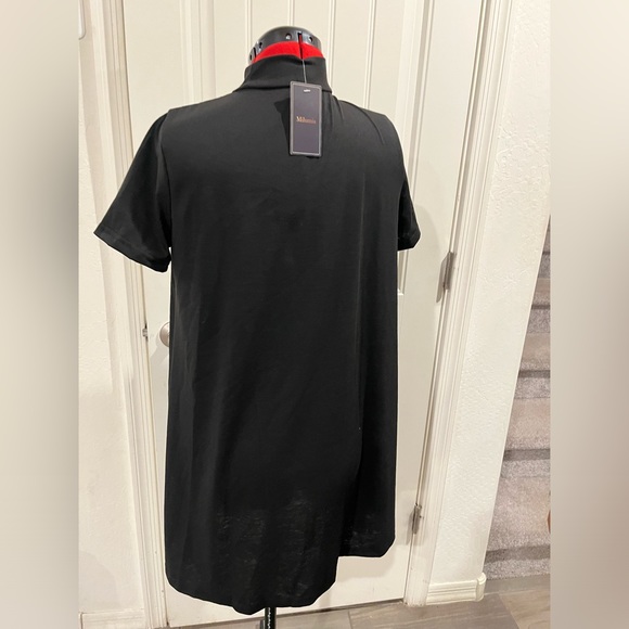 Milumia Women's Casual Mock Neck T Shirt Dress Plain Short Sleeve Loose Swing - Picture 5 of 7